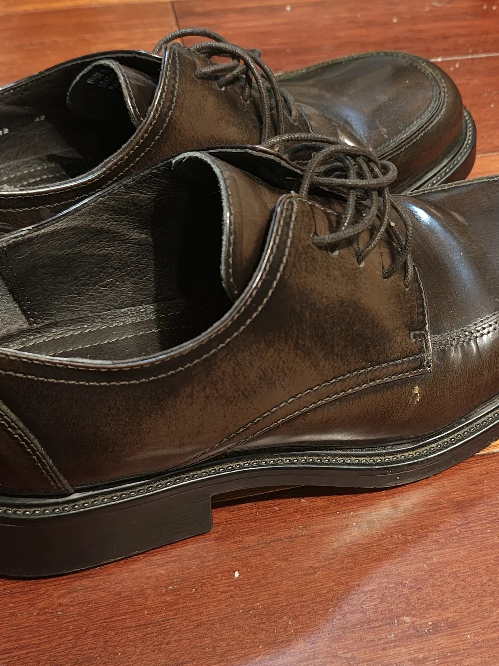 Alfani Brown Leather Lace-Up Oxfords